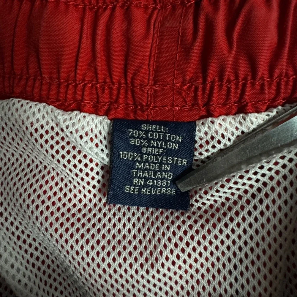 Polo Sport Ralph Lauren Mens Red Swim Trunks Shorts Yellow‎ Pony Logo Size L